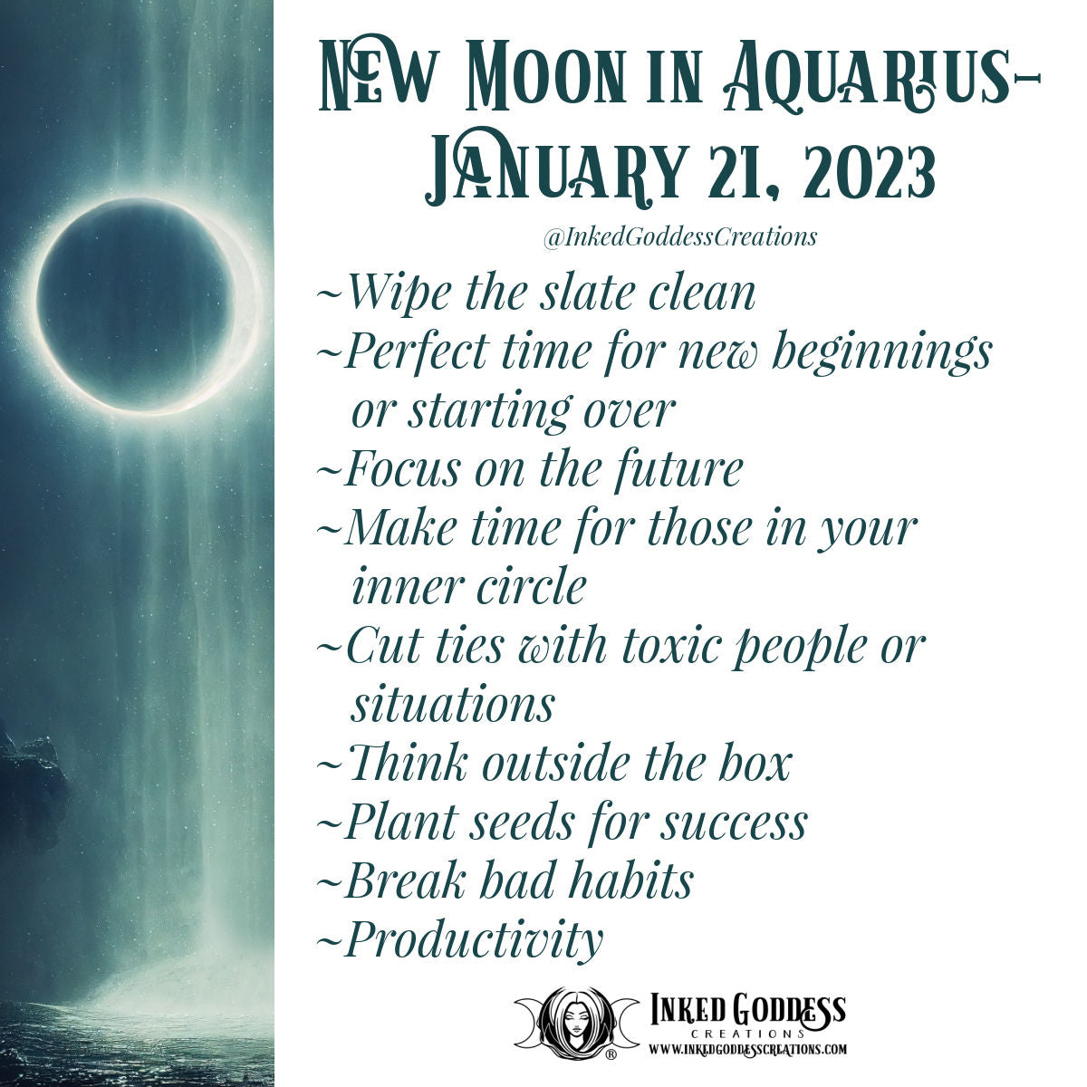 New Moon in Aquarius January 21, 2023