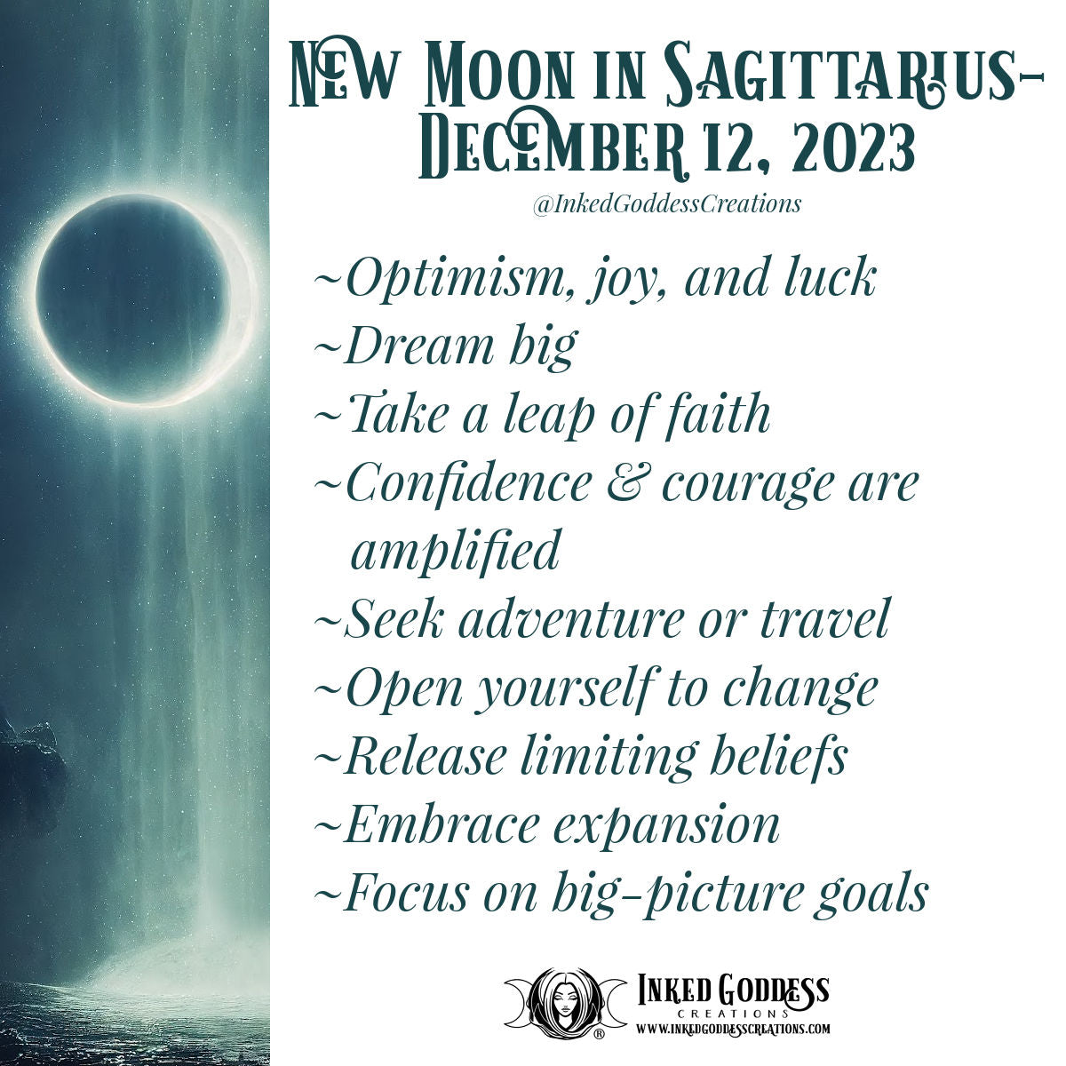 New Moon In Sagittarius- December 12, 2023