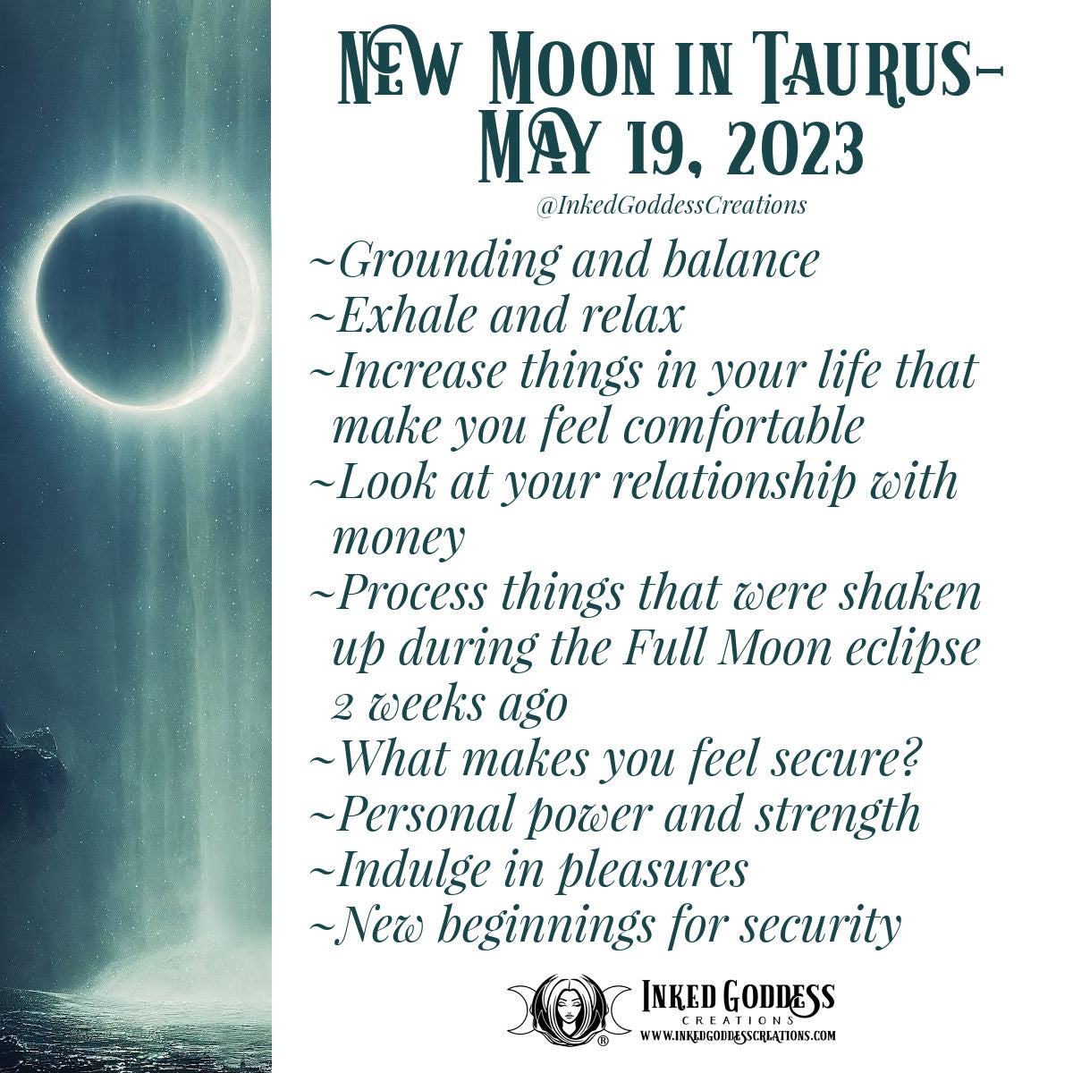 New Moon in Taurus May 19, 2023