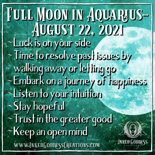 Full Moon in Aquarius- August 22, 2021