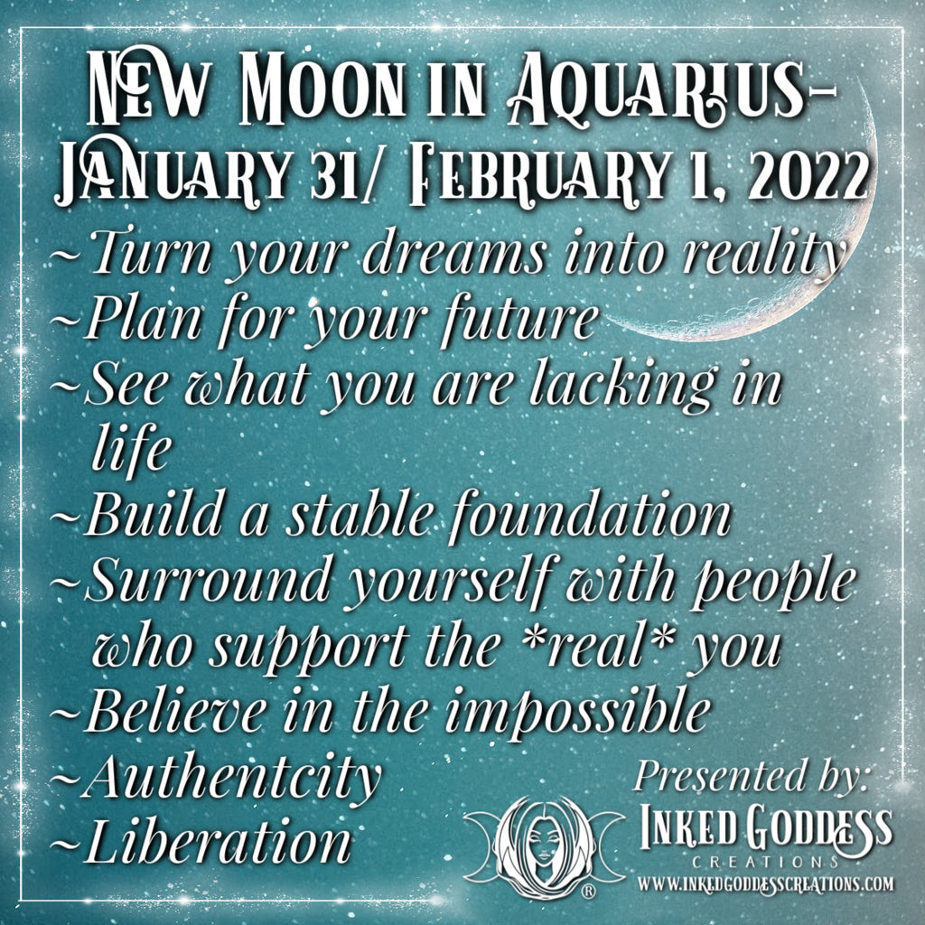 New Moon in Aquarius January 31 February 1 2022