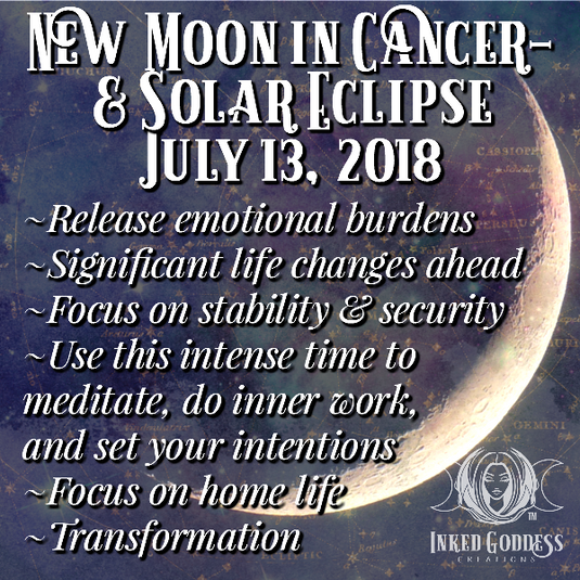 New Moon in Cancer- July 13, 2018