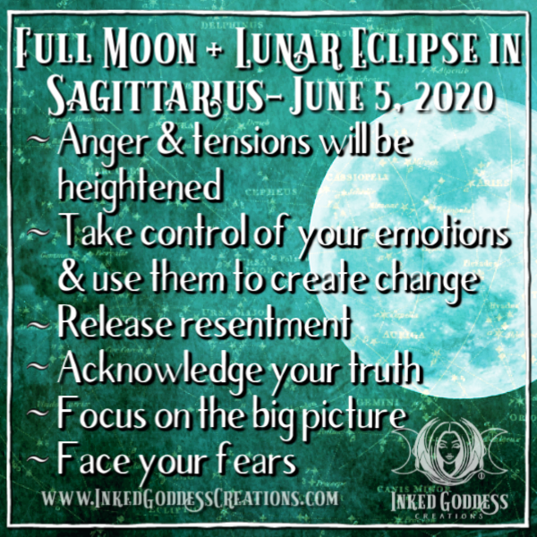 Full Moon + Lunar Eclipse in Sagittarius - June 5, 2020 – Inked Goddess ...