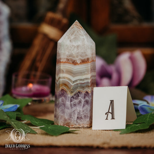 Amethyst & Crazy Lace Agate Tower for Joyful Healing