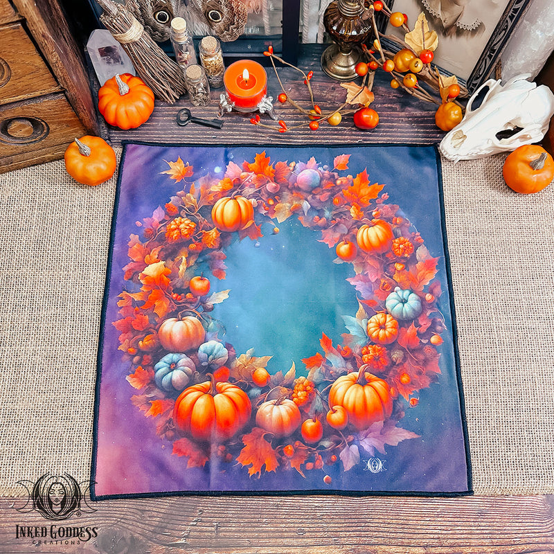 Load image into Gallery viewer, Autumn Altar Cloth for Abundance Magick
