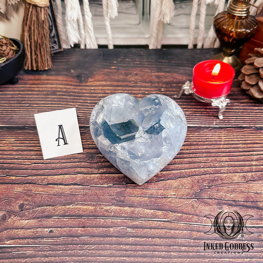 Celestite Carved Heart for Amplified Loving Energy