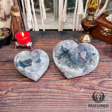 Celestite Carved Heart for Amplified Loving Energy