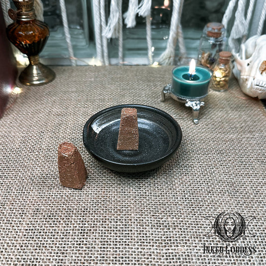 Ceramic Dish with Large Cone Incense for Winter Magick