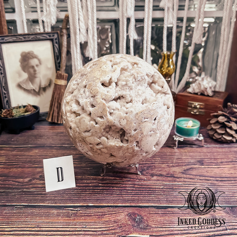 Load image into Gallery viewer, Druzy Calcite Sphere for Clearing Negativity
