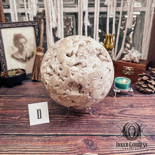 Druzy Calcite Sphere for Clearing Negativity