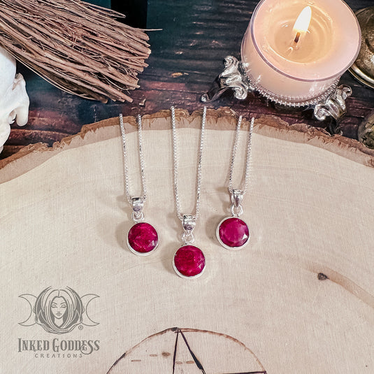 Faceted Ruby Sterling Silver Necklace for Igniting Passions