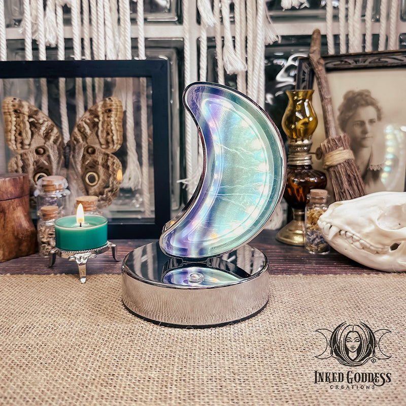 Load image into Gallery viewer, Fluorite Moon Lamp for Divine Feminine Energy
