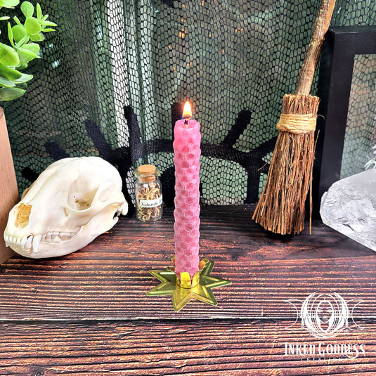 Pink Full Moon Ritual Kit for April 12 Full Moon in Libra - DIY Beeswax Candle