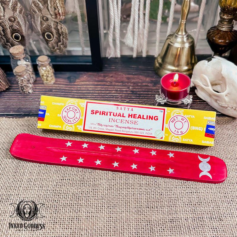 Load image into Gallery viewer, Incense Set- Wooden Burner &amp; Pack of Incense- Stocking Stuffer
