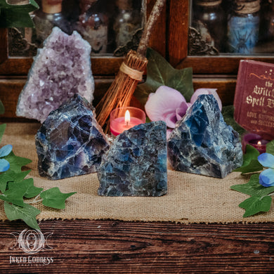 Indigo Fluorite Scrying Standing Stone for Psychic Development