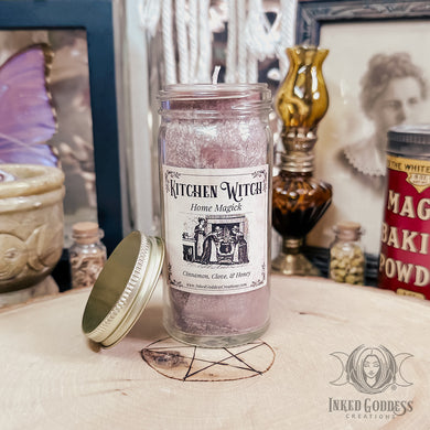 Kitchen Witch Mini Jar Candle for Home Magick