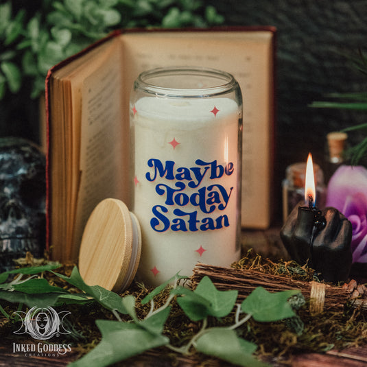 Maybe Today Satan Jar Candle for Dark Humor