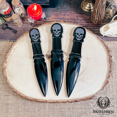 Skull Obsidian Athame for Focused Manifestation