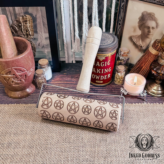 Pentacle Rolling Pin for Magickal Goodies