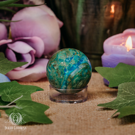 Peruvian Blue Opal Sphere for Calming Emotional Energy