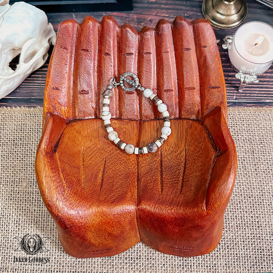 Petrified Wood & Coconut Toggle Bracelet  - Handmade by Colin, One of a Kind