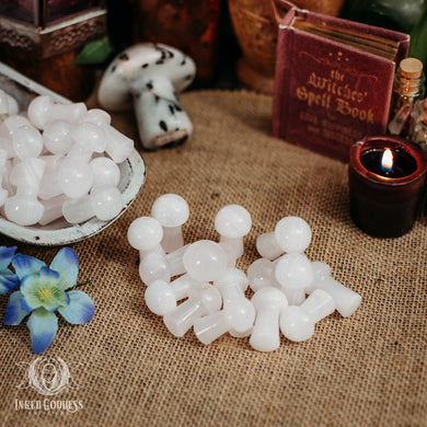 Pink Calcite Gemstone Mushroom for Playful Fairy Magick