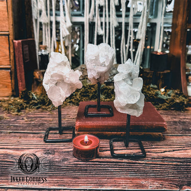 Quartz Point Cluster on Metal Stand for Amplified Healing