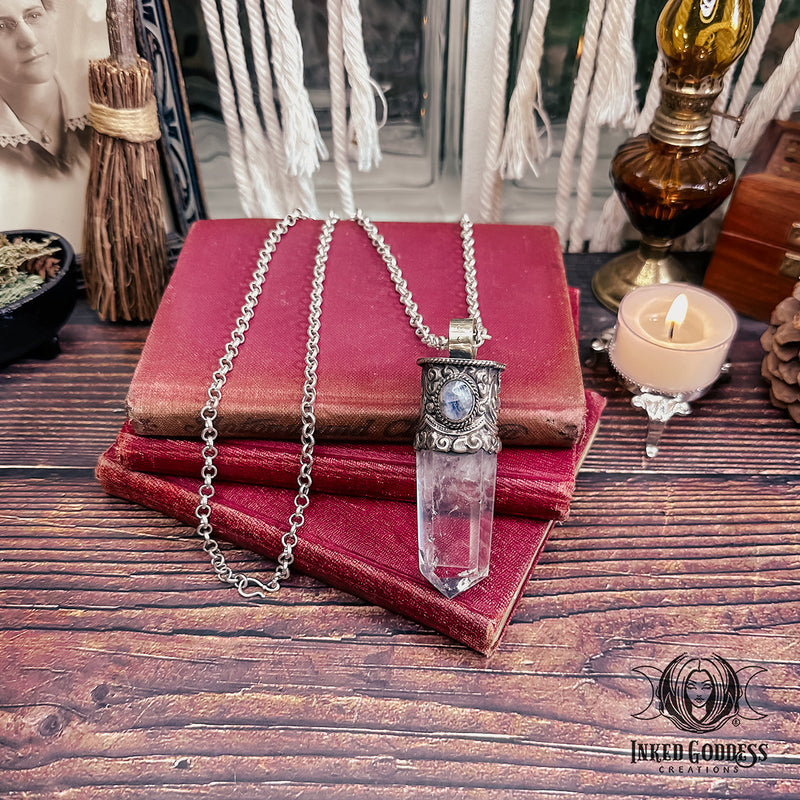 Load image into Gallery viewer, Quartz Point with Moonstone Tibetan Necklace
