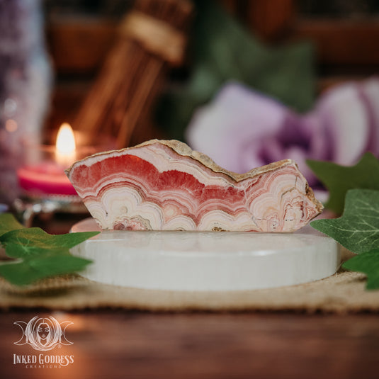 Rhodochrosite Swirl Tile for Flowing Confidence