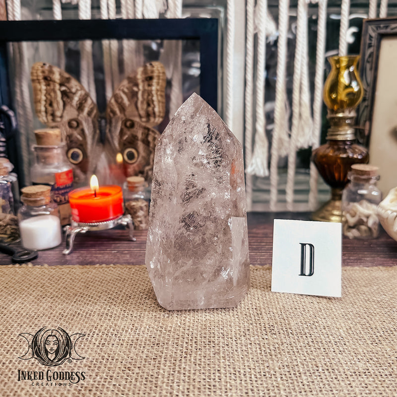 Load image into Gallery viewer, Rutilated Smoky Quartz Tower for High Vibe Changes Ahead
