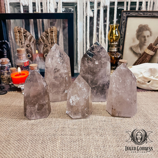 Rutilated Smoky Quartz Tower for High Vibe Changes Ahead