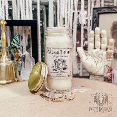 Sacred Temple Mini Jar Candle for Lifting Vibrations