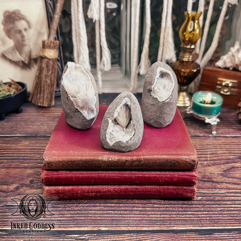 Load image into Gallery viewer, Scolecite Geode for Divine Feminine Spirituality
