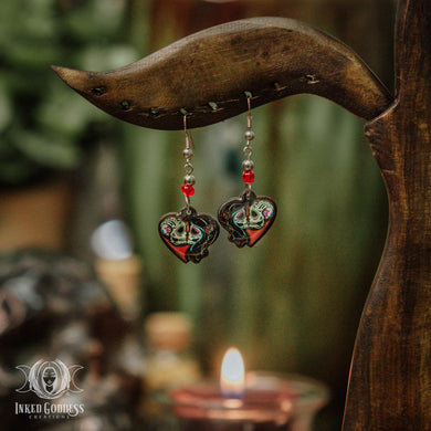 Skull Lovers Acrylic Earrings for Spooky Romance