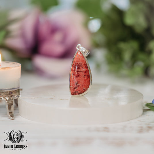 Thulite Sterling Silver Necklace for Amplified Healing