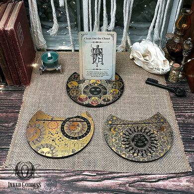 Wood & Gold Foil Card Holder for Tarot Inspirations