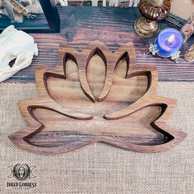 Wood Lotus Bowl for Offerings