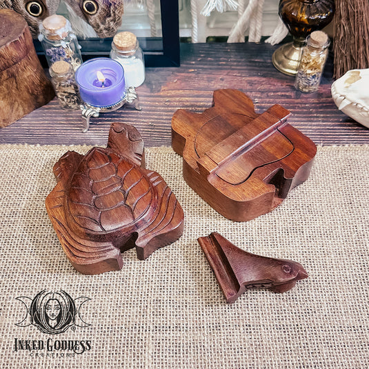 Wooden Animal Puzzle Box Gemstone Set