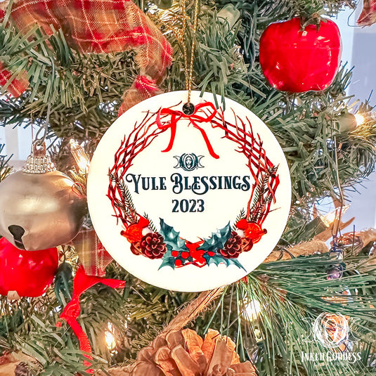 Yule Blessings 2023 Ceramic Ornament