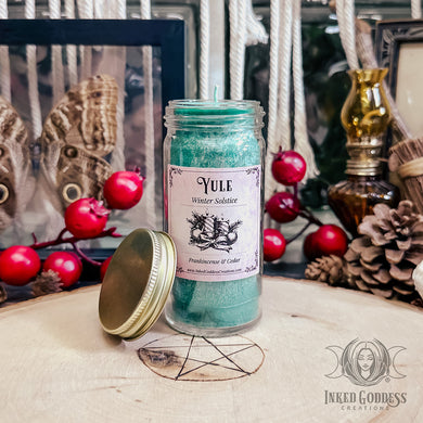 Yule Winter Solstice Jar Candle for Honoring Nature's Cycles