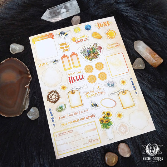 Monthly Magick Sticker Sheets - Busy Witch Magick- Inked Goddess Creations