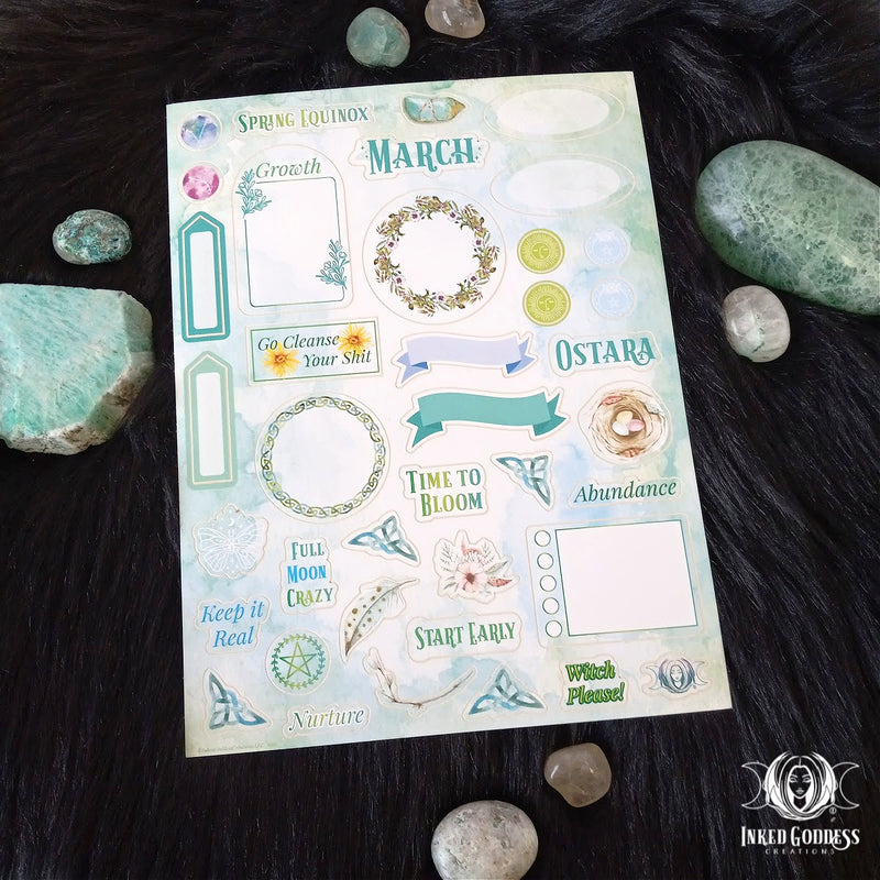 Load image into Gallery viewer, Monthly Magick Sticker Sheets - Busy Witch Magick- Inked Goddess Creations
