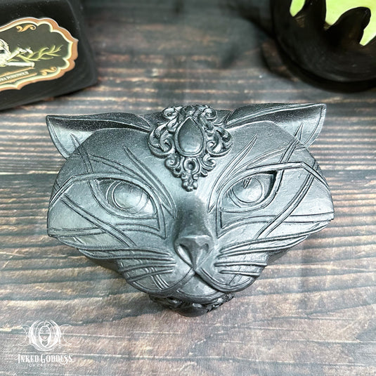 Sacred Black Cat Trinket Box for Feline Magick- Inked Goddess Creations