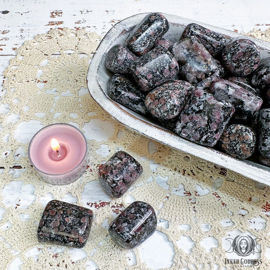 Spinel in Biotite Matrix Tumbled Gemstone for Inspiration- Inked Goddess Creations