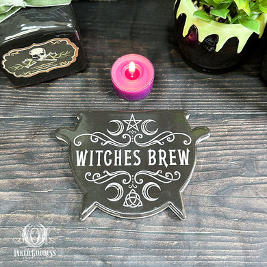 Witches Brew Ceramic Coaster or Altar Tile- Inked Goddess Creations