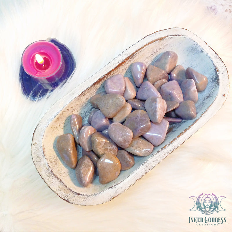 Load image into Gallery viewer, Lavender Jade Tumbled Gemstone for Spiritual Release- Inked Goddess Creations
