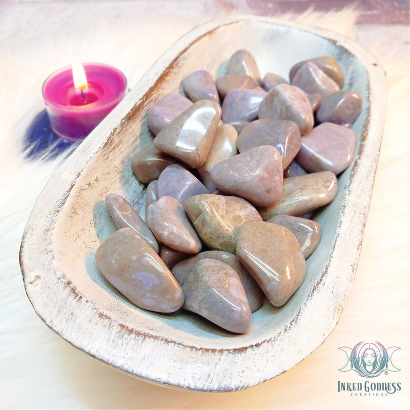 Load image into Gallery viewer, Lavender Jade Tumbled Gemstone for Spiritual Release- Inked Goddess Creations
